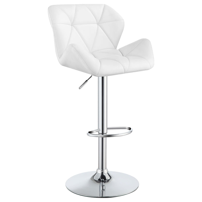 Coaster Furniture Berrington 100424 Upholstered Adjustable Bar Stool - White (Set of 2) IMAGE 2