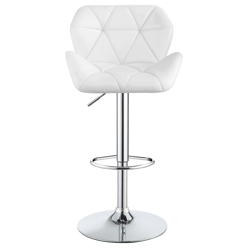  Coaster Furniture Berrington 100424 Upholstered Adjustable Bar Stool - White (Set of 2) IMAGE 3