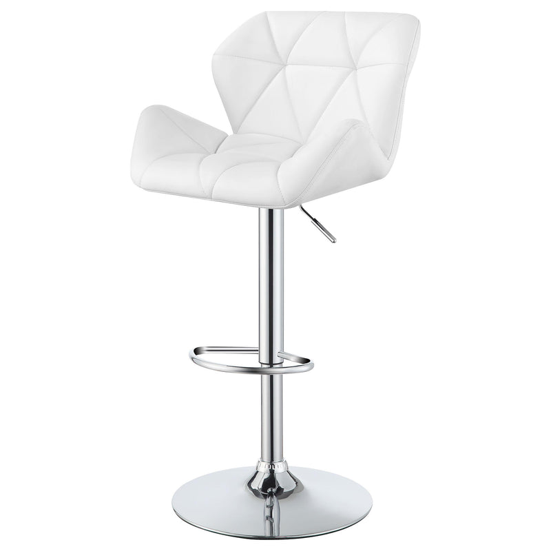  Coaster Furniture Berrington 100424 Upholstered Adjustable Bar Stool - White (Set of 2) IMAGE 4