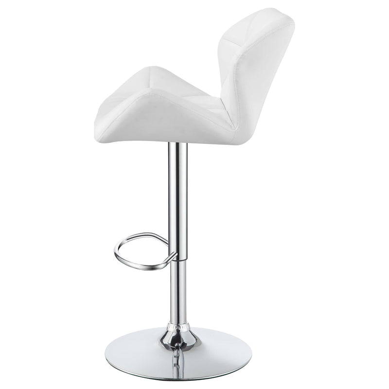  Coaster Furniture Berrington 100424 Upholstered Adjustable Bar Stool - White (Set of 2) IMAGE 5