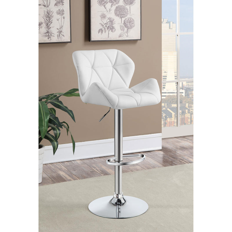  Coaster Furniture Berrington 100424 Upholstered Adjustable Bar Stool - White (Set of 2) IMAGE 8