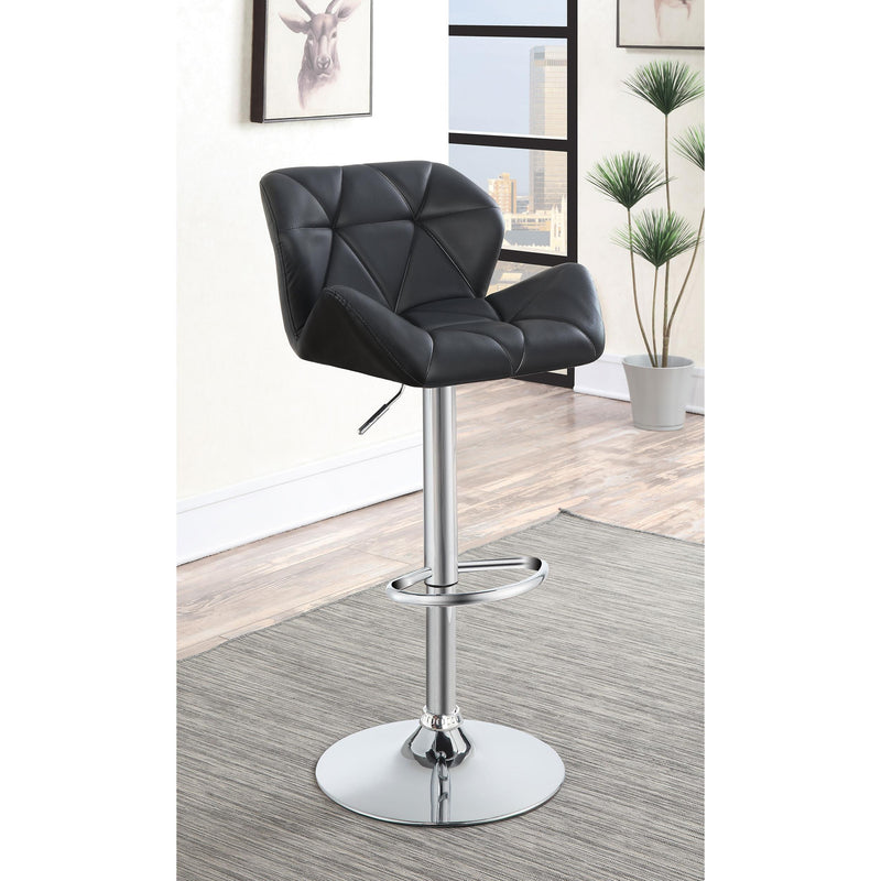 Coaster Furniture Berrington 100425 Upholstered Adjustable Bar Stool - Black (Set of 2) IMAGE 8