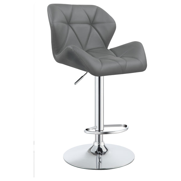  Coaster Furniture Berrington 100426 Upholstered Adjustable Bar Stool - Grey (Set of 2) IMAGE 1