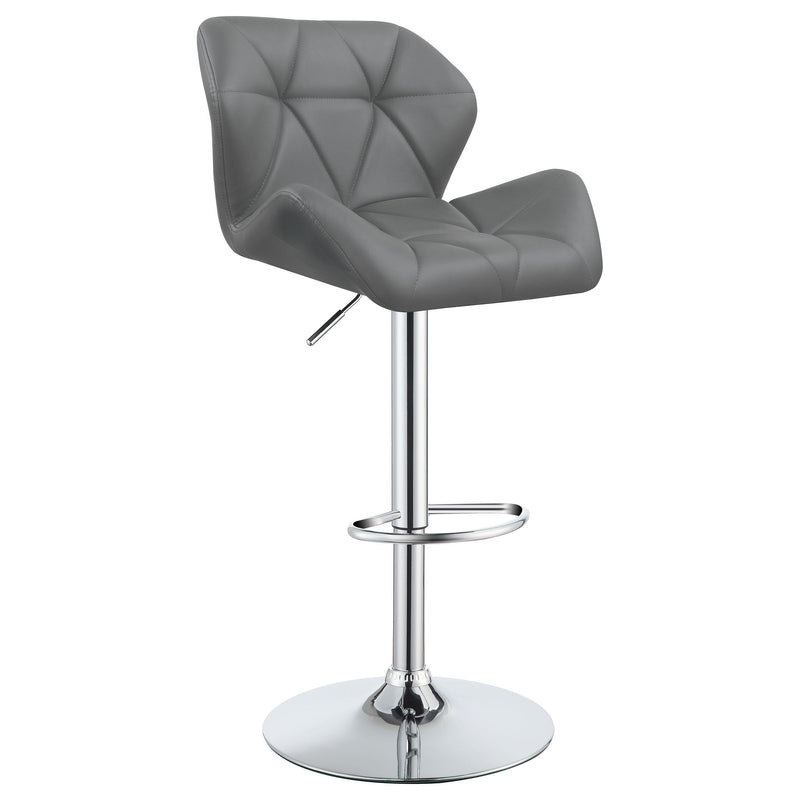  Coaster Furniture Berrington 100426 Upholstered Adjustable Bar Stool - Grey (Set of 2) IMAGE 2