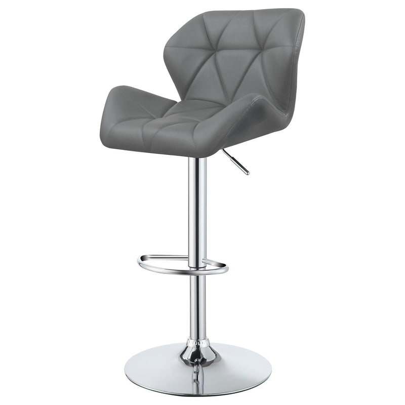  Coaster Furniture Berrington 100426 Upholstered Adjustable Bar Stool - Grey (Set of 2) IMAGE 4