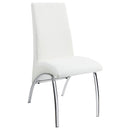  Coaster Furniture Bishop 121572 Upholstered Dining Side Chair - White (Set of 2) IMAGE 1