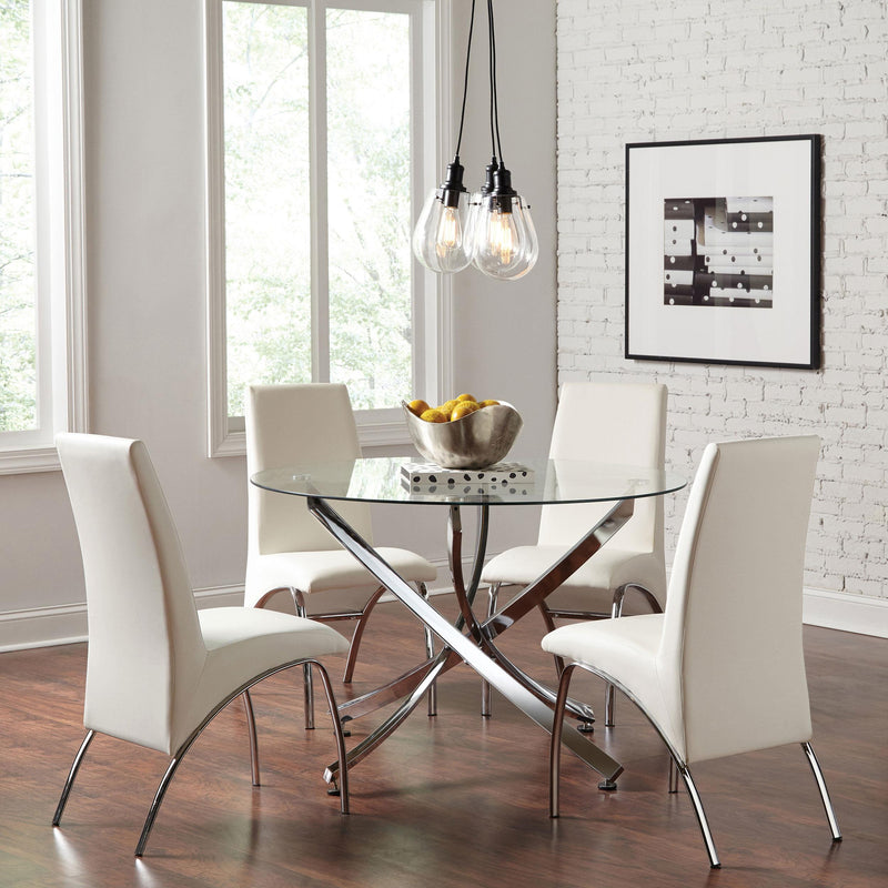  Coaster Furniture Bishop 121572 Upholstered Dining Side Chair - White (Set of 2) IMAGE 9