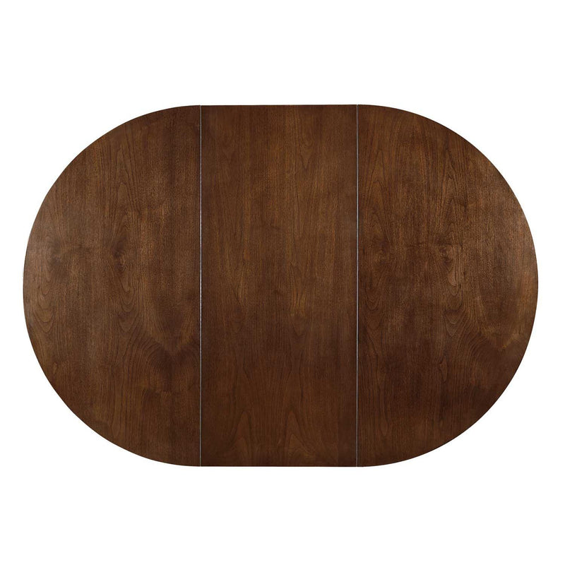  Coaster Furniture Jedda 105361 Oval 60-inch Extension Leaf Dining Table - Dark Walnut IMAGE 2