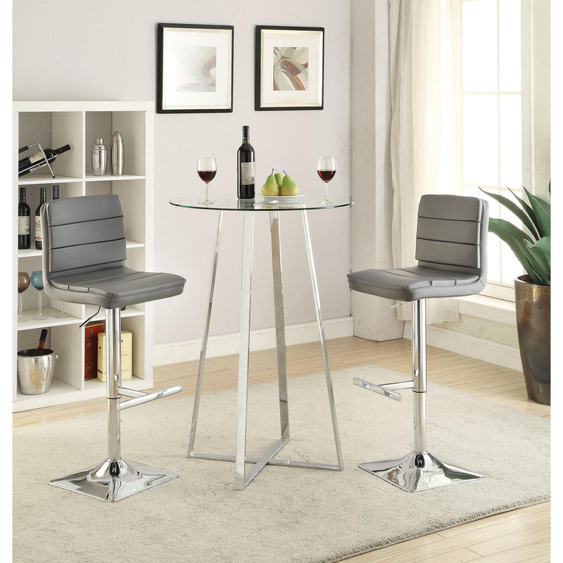  Coaster Furniture Zanella 100026 Round 30-inch Glass Top Bistro Bar Table - Chrome IMAGE 3
