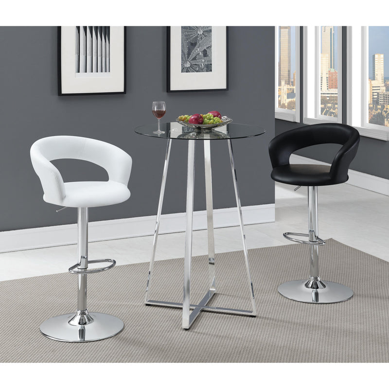  Coaster Furniture Zanella 100026 Round 30-inch Glass Top Bistro Bar Table - Chrome IMAGE 4