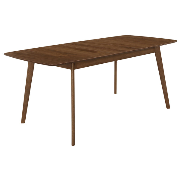  Coaster Furniture Redbridge 106591 75-inch Extension Leaf Dining Table - Natural Walnut IMAGE 1