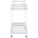 Coaster Furniture Jefferson 902589 2-tier Glass Shelf Acrylic Bar Cart - Chrome IMAGE 2
