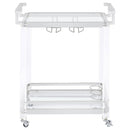  Coaster Furniture Jefferson 902589 2-tier Glass Shelf Acrylic Bar Cart - Chrome IMAGE 3