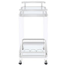  Coaster Furniture Jefferson 902589 2-tier Glass Shelf Acrylic Bar Cart - Chrome IMAGE 4