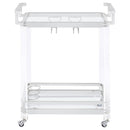  Coaster Furniture Jefferson 902589 2-tier Glass Shelf Acrylic Bar Cart - Chrome IMAGE 5