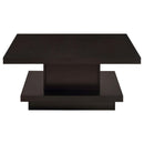 Coaster Furniture Reston 705168 Square Engineered Wood Coffee Table - Cappuccino IMAGE 3