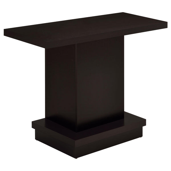  Coaster Furniture Reston 705169 Engineered Wood Pedestal Console Table - Cappuccino IMAGE 1