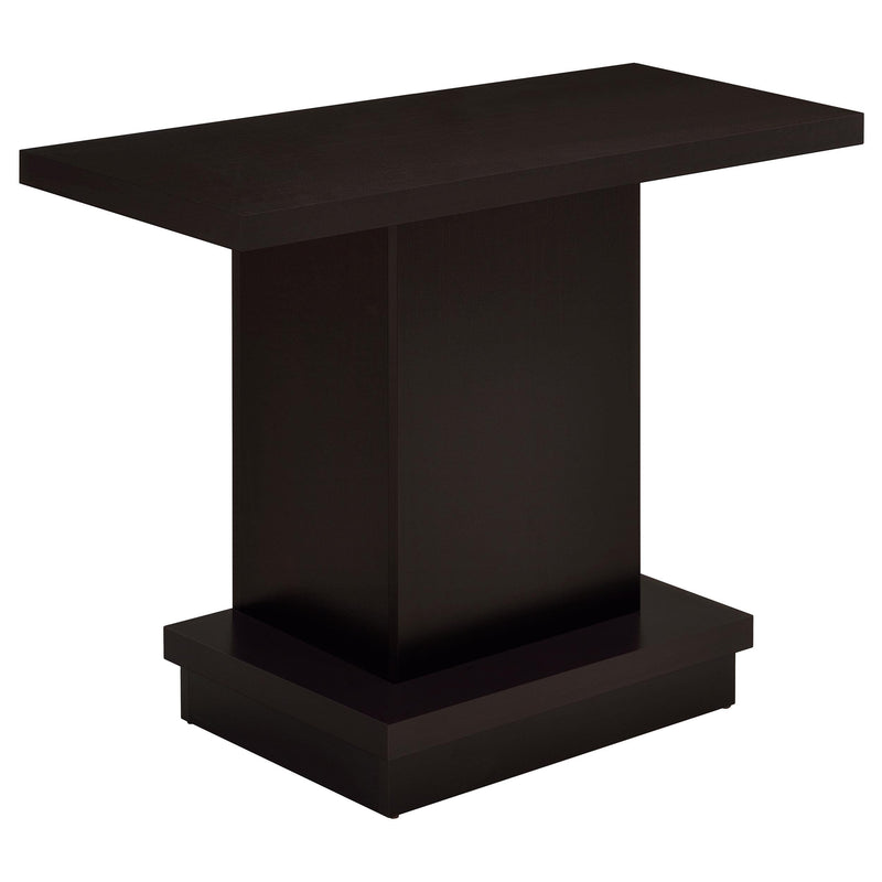  Coaster Furniture Reston 705169 Engineered Wood Pedestal Console Table - Cappuccino IMAGE 1