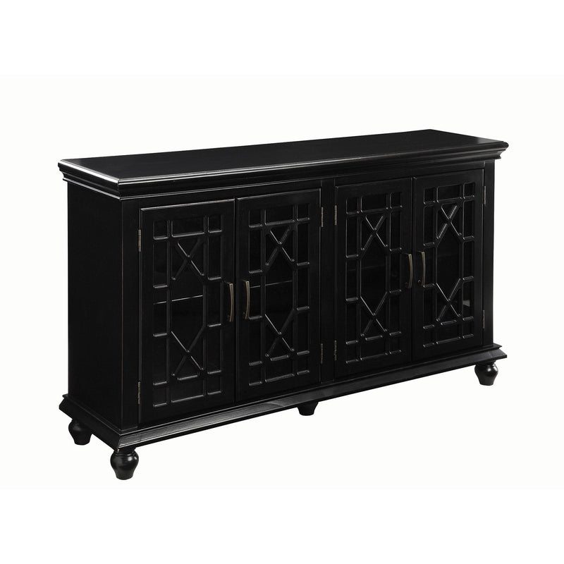  Coaster Furniture Kovu 950639 4-door Wood Lattice Storage Accent Cabinet - Black IMAGE 1