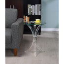  Coaster Furniture Laning 900490 Round Glass Top Acrylic Side Table - Clear IMAGE 1