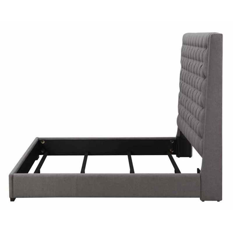  Coaster Furniture Camille 300621KE Upholstered Eastern King Panel Bed - Grey IMAGE 3