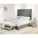  Coaster Furniture Camille 300621KE Upholstered Eastern King Panel Bed - Grey IMAGE 5