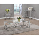  Coaster Furniture Lille 720498 Rectangular Glass Top Coffee Table - Chrome IMAGE 3