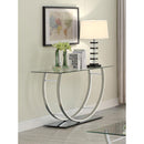  Coaster Furniture Danville 704989 U-shaped Glass Top Entryway Console Table - Chrome IMAGE 5
