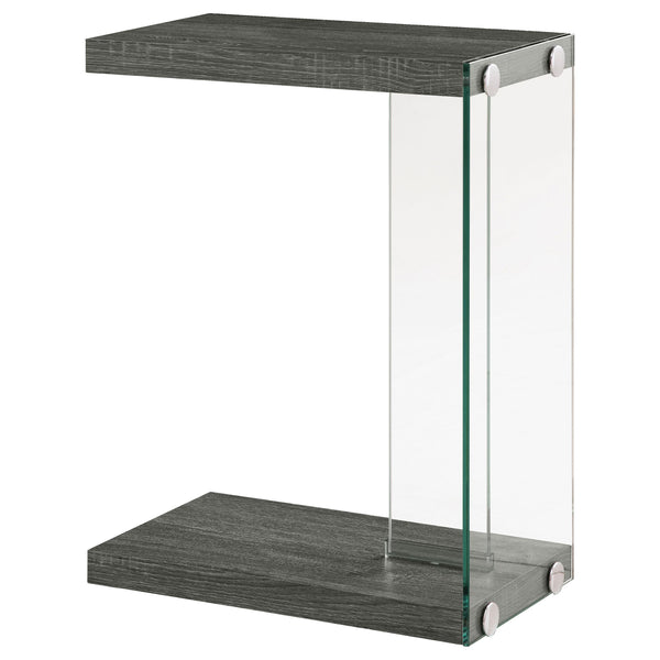  Coaster Furniture Colby 902916 Engineered Wood C-Shaped Side Table - Weathered Grey IMAGE 1