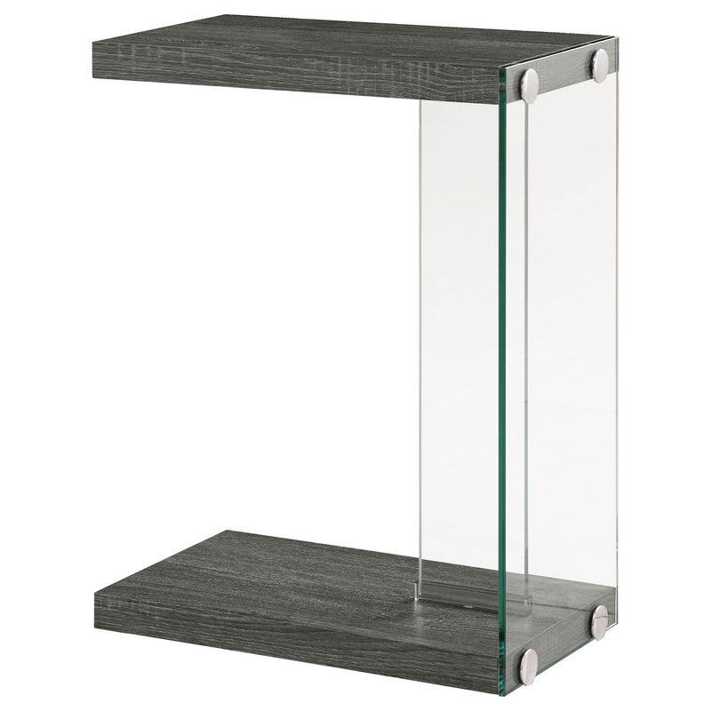  Coaster Furniture Colby 902916 Engineered Wood C-Shaped Side Table - Weathered Grey IMAGE 1