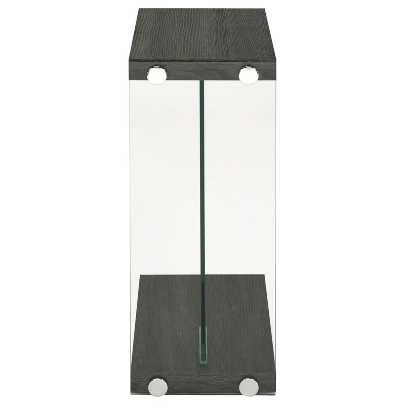  Coaster Furniture Colby 902916 Engineered Wood C-Shaped Side Table - Weathered Grey IMAGE 2