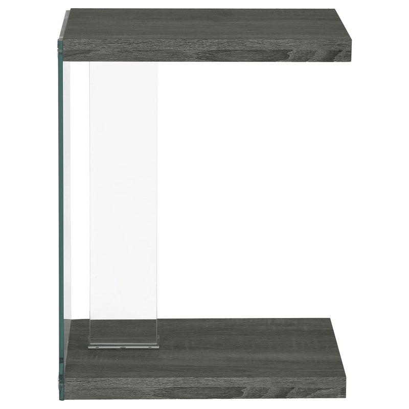  Coaster Furniture Colby 902916 Engineered Wood C-Shaped Side Table - Weathered Grey IMAGE 4