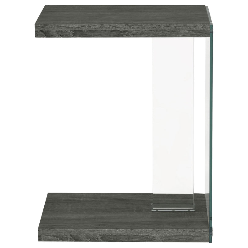  Coaster Furniture Colby 902916 Engineered Wood C-Shaped Side Table - Weathered Grey IMAGE 6