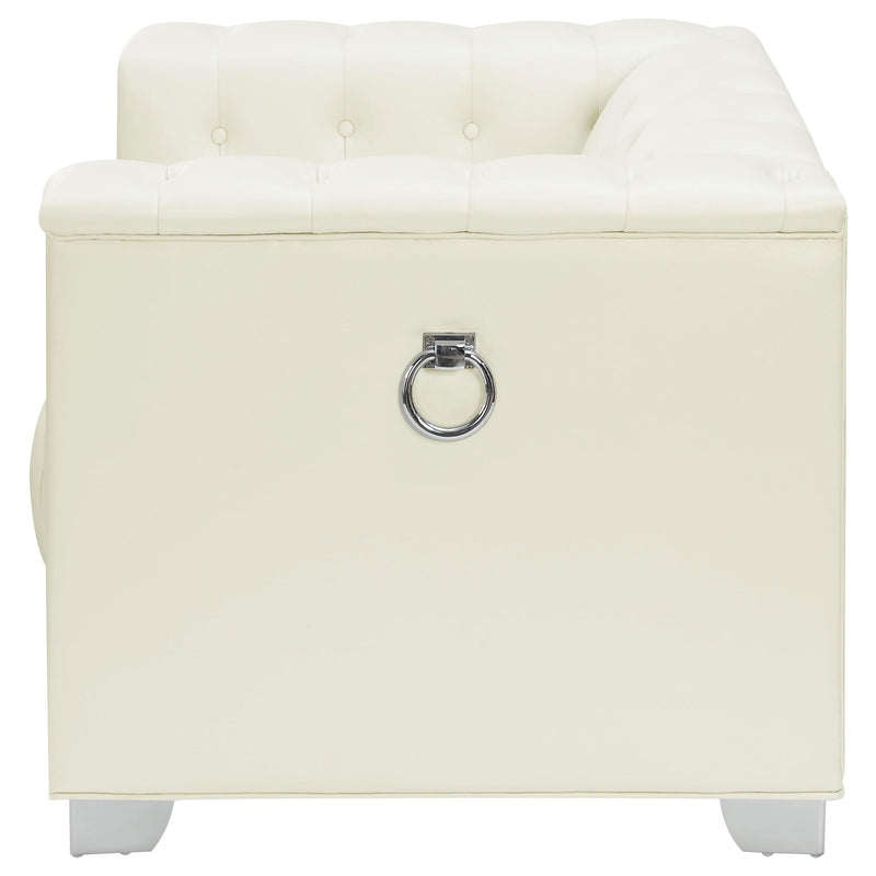  Coaster Furniture Chaviano 505393 Upholstered Track Arm Accent Chair - Pearl White IMAGE 4
