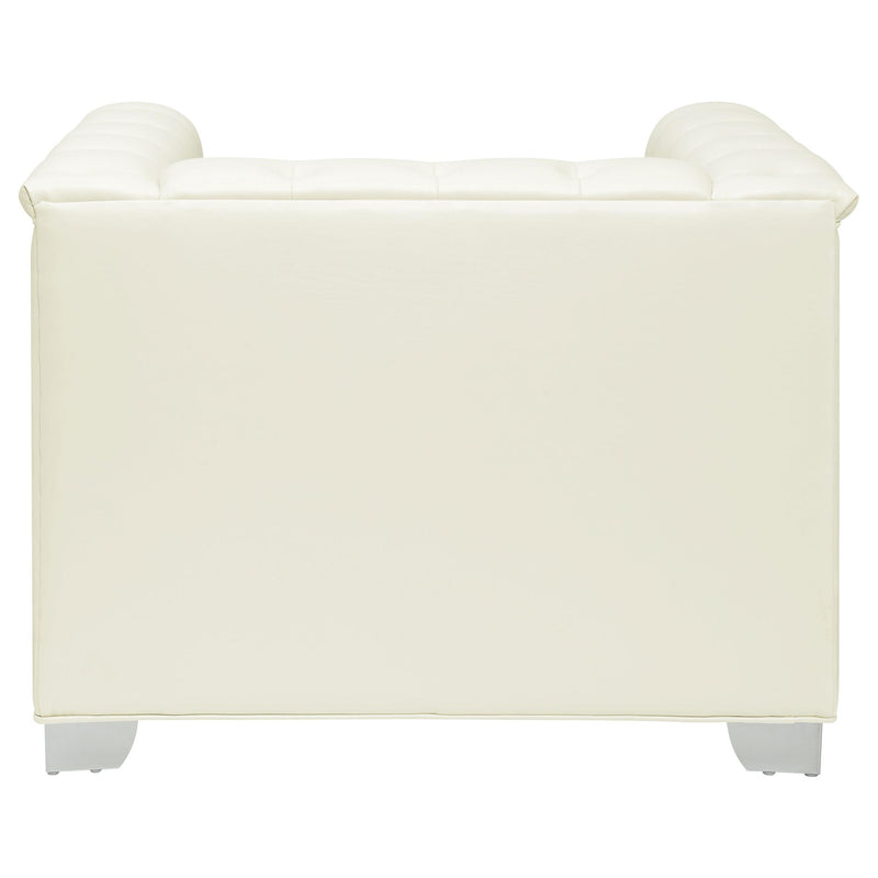  Coaster Furniture Chaviano 505393 Upholstered Track Arm Accent Chair - Pearl White IMAGE 5