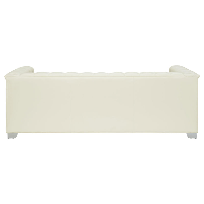  Coaster Furniture Chaviano 505391 Upholstered Track Arm Sofa - Pearl White IMAGE 5