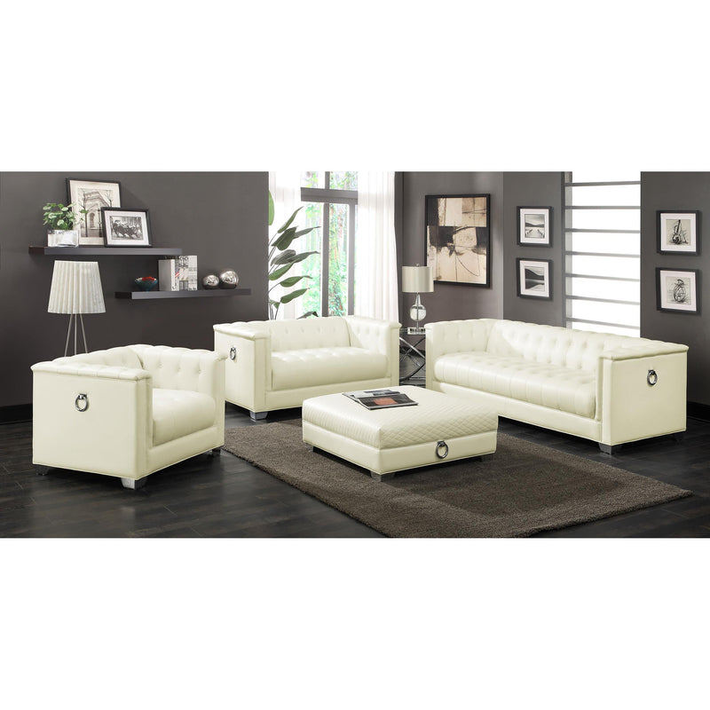  Coaster Furniture Chaviano 505391 Upholstered Track Arm Sofa - Pearl White IMAGE 8