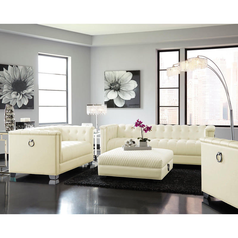  Coaster Furniture Chaviano 505391 Upholstered Track Arm Sofa - Pearl White IMAGE 9