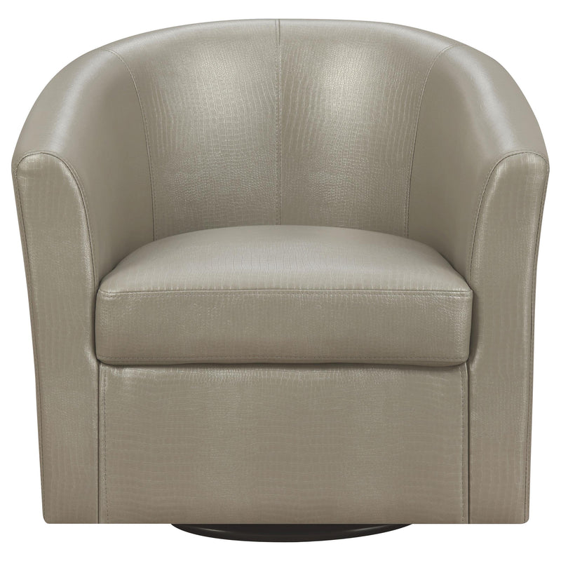  Coaster Furniture Turner 902726 Upholstered Barrel Back Swivel Chair - Champagne IMAGE 2