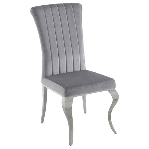  Coaster Furniture Betty 105073 Velvet Upholstered Dining Side Chair - Grey (Set of 4) IMAGE 1