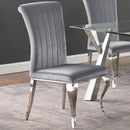  Coaster Furniture Betty 105073 Velvet Upholstered Dining Side Chair - Grey (Set of 4) IMAGE 3