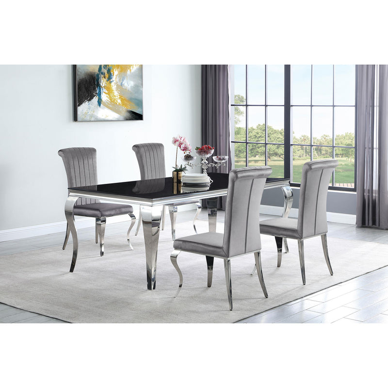  Coaster Furniture Betty 105073 Velvet Upholstered Dining Side Chair - Grey (Set of 4) IMAGE 6