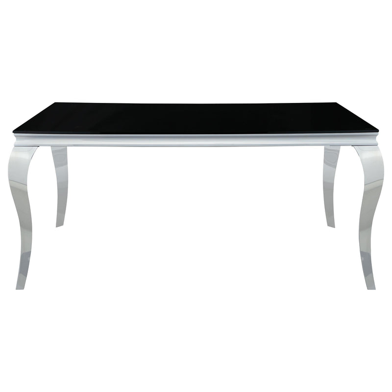  Coaster Furniture Carone 105071 Rectangular 61-inch Glass Top Dining Table - Black IMAGE 3