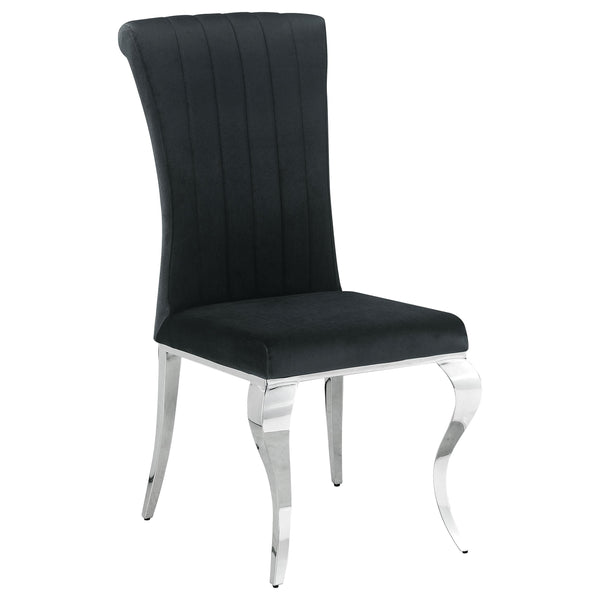  Coaster Furniture Betty 105072 Velvet Upholstered Dining Side Chair - Black (Set of 4) IMAGE 1