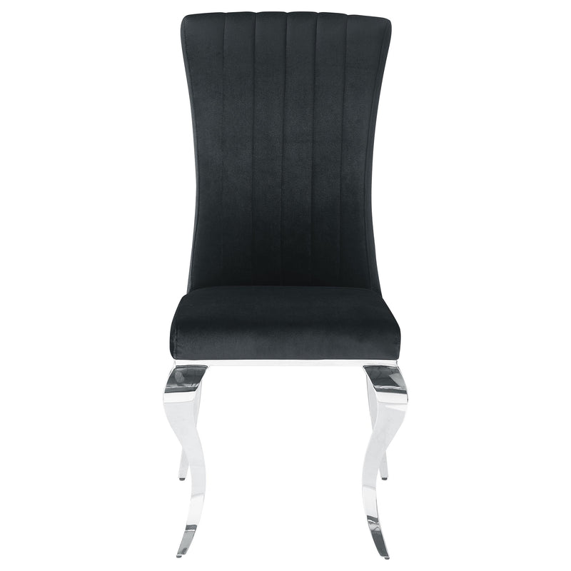  Coaster Furniture Betty 105072 Velvet Upholstered Dining Side Chair - Black (Set of 4) IMAGE 2