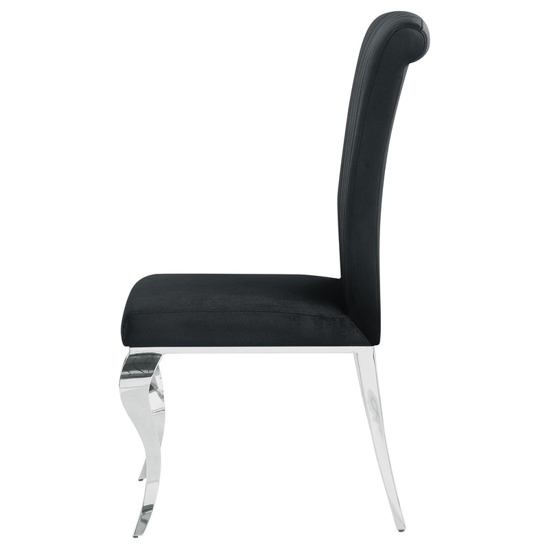  Coaster Furniture Betty 105072 Velvet Upholstered Dining Side Chair - Black (Set of 4) IMAGE 4