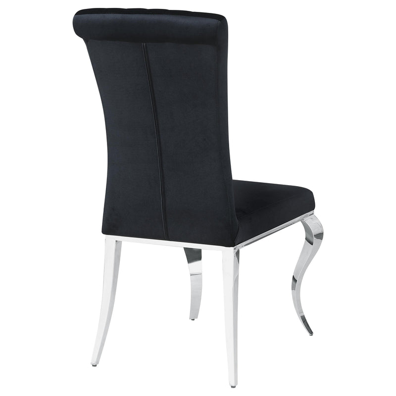  Coaster Furniture Betty 105072 Velvet Upholstered Dining Side Chair - Black (Set of 4) IMAGE 6