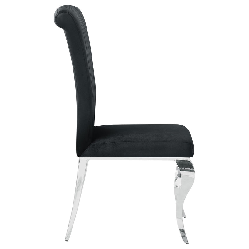  Coaster Furniture Betty 105072 Velvet Upholstered Dining Side Chair - Black (Set of 4) IMAGE 7