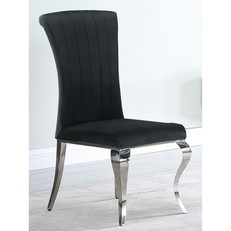  Coaster Furniture Betty 105072 Velvet Upholstered Dining Side Chair - Black (Set of 4) IMAGE 8