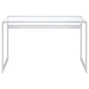  Coaster Furniture Hartford 800746 47-inch Glass Top Writing Desk - Chrome IMAGE 2